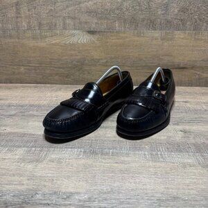 Cole Haan Fringe Tassel Buckle Black Leather Loafer Men's Size 10.5